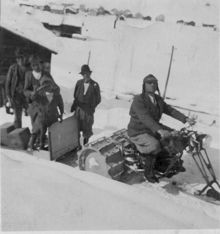 Photo with the first snowmobile 1